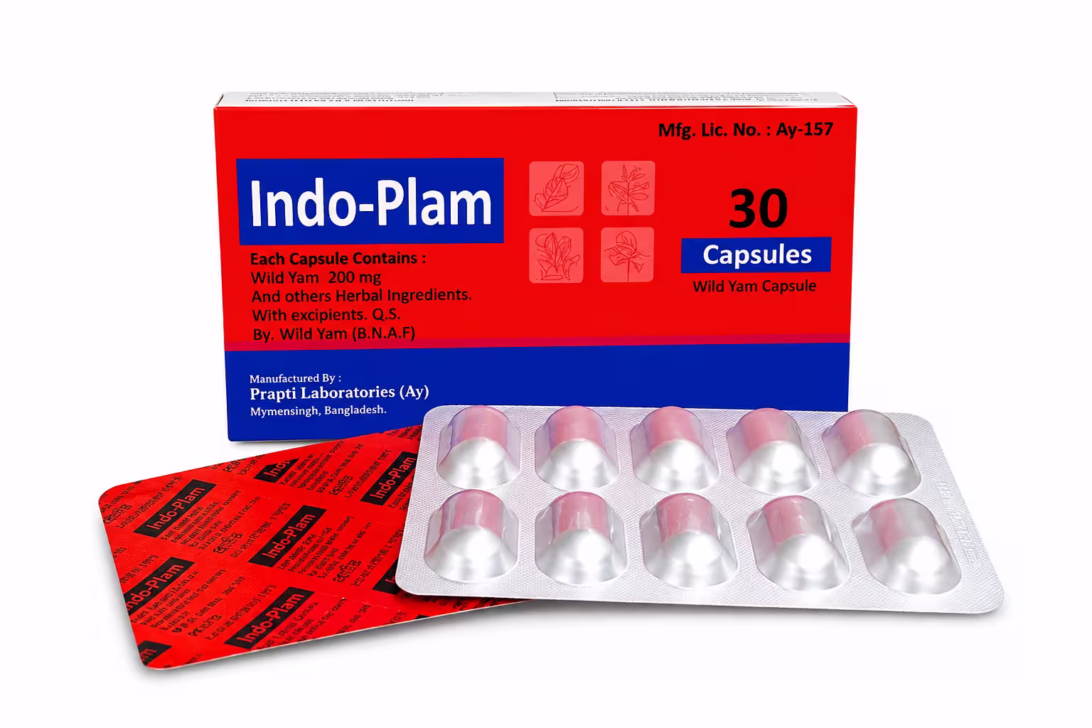 Indo-Plam (ইন্ডো-প্লাম) 30 Capsule - Prapti Laboratories AYU
